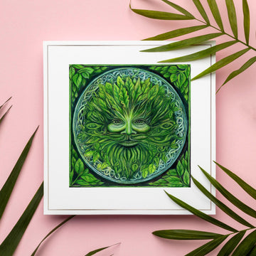 The Green Man coloured pencil art print