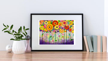 Lollipop Flowers abstract flowers watercolour art print