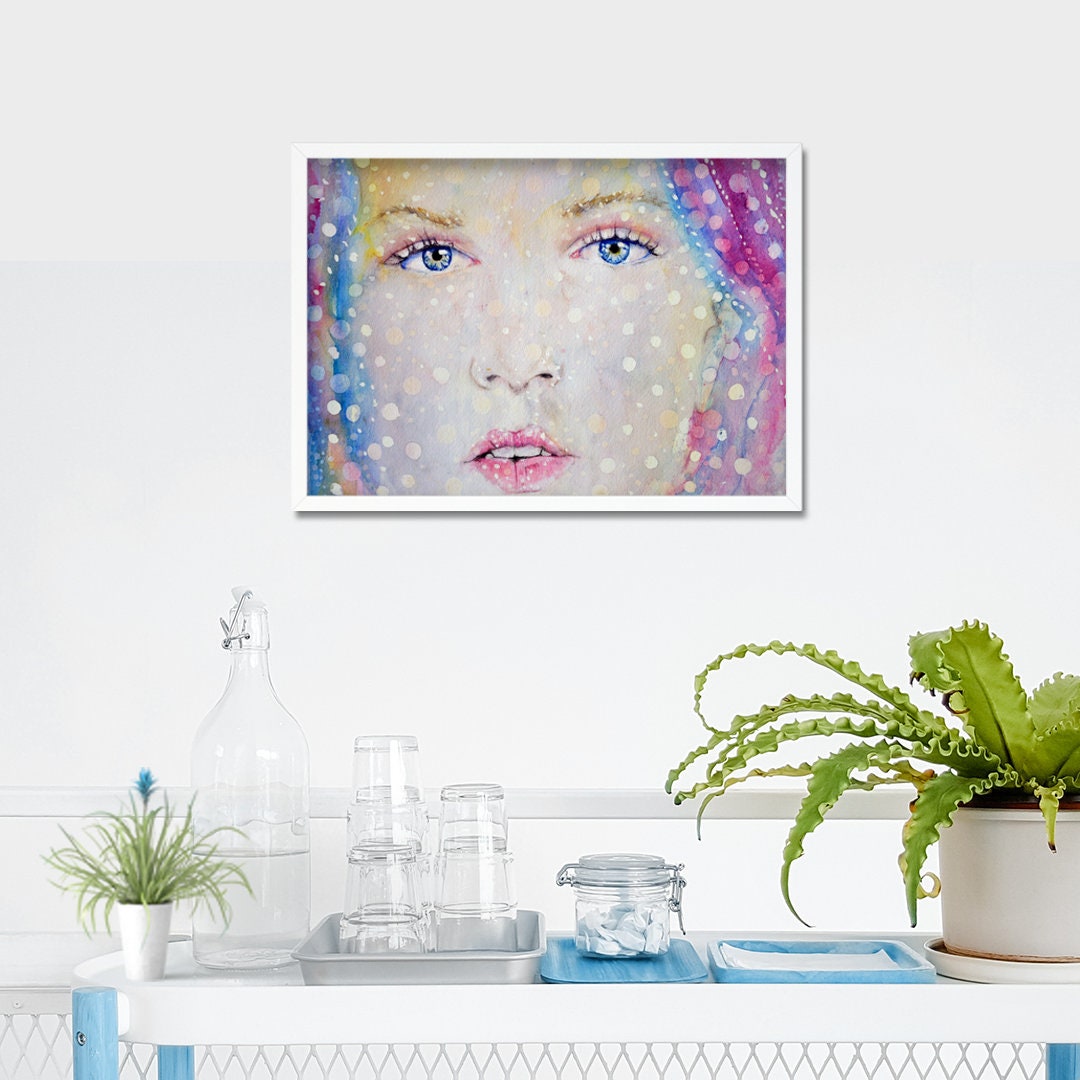 Goddess Astraea Watercolour Painting Art Print