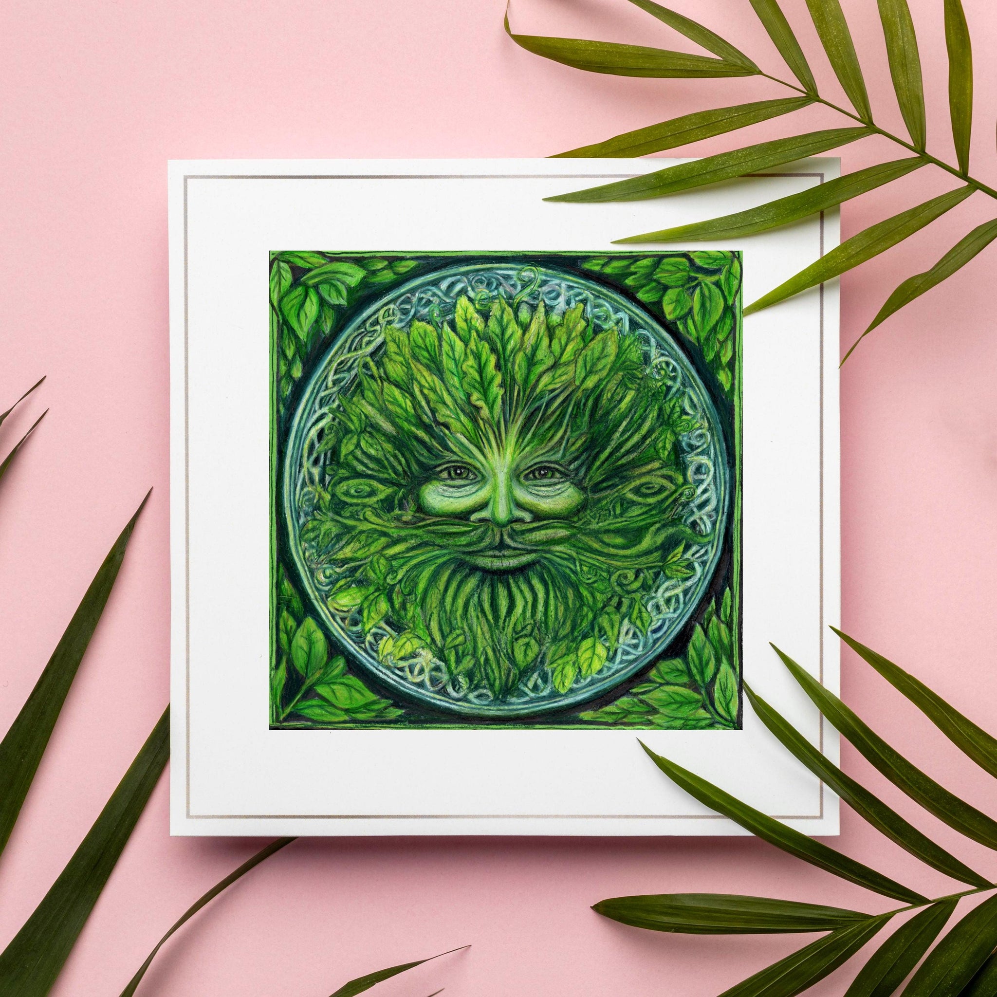 The Green Man coloured pencil art print